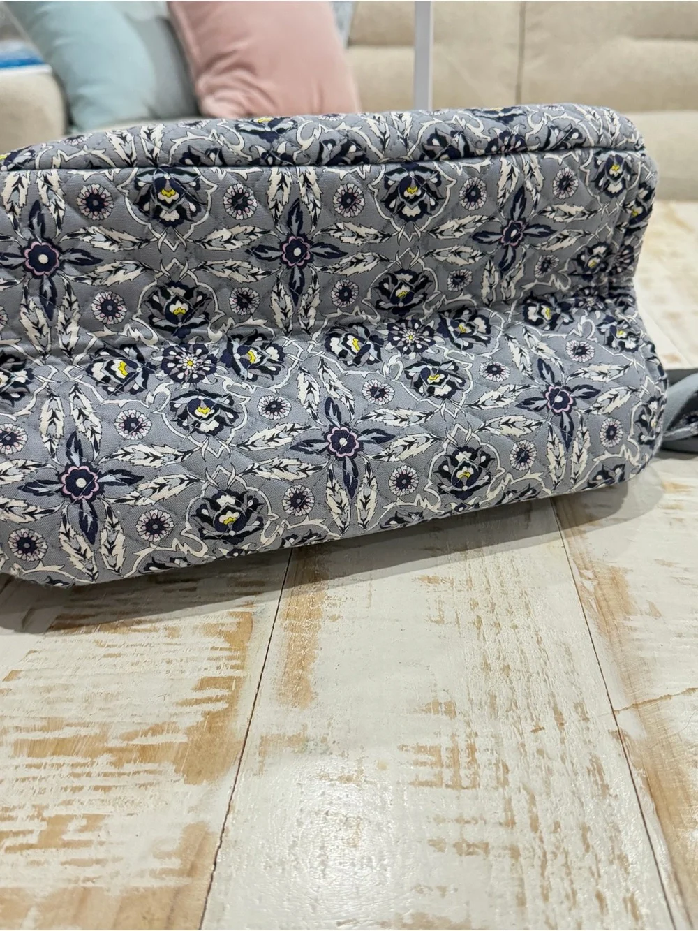 Vera Bradley Campus Backpack Quilted Gray Floral Backpack Plaza Tile Laptop Bag